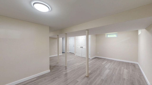 32 Miles Standish Dr, West Hartford, CT 06107 - basement with light wood-style flooring and baseboards