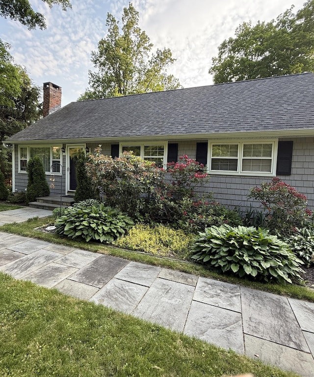 175 Luna Trail Ext, Southbury, CT 06488 - ranch-style home featuring a chimney and roof with shingles
