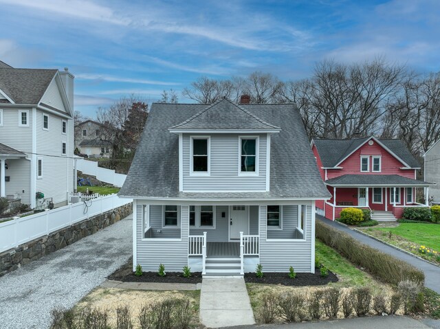 274 High St, Fairfield, CT 06824 - view of front of home featuring covered porch and roof with shingles