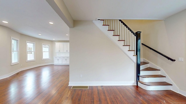 274 High St, Fairfield, CT 06824 - stairway featuring wood finished floors and recessed lighting