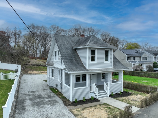 274 High St, Fairfield, CT 06824 - view of front of home featuring covered porch and roof with shingles