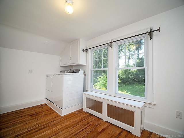 42 Homewood Ave, North Haven, CT 06473 - washroom featuring cabinet space, separate washer and dryer, and wood finished floors