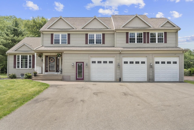1199 Cornerstone Ct, Cheshire, CT 06410 - view of front of property featuring asphalt driveway, an attached garage, a front lawn, and a shingled roof