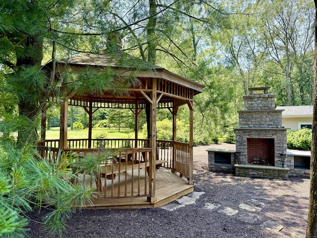 44 Fawn Hill Rd, Shelton, CT 06484 - view of home's community with a gazebo, a deck, and view of wooded area