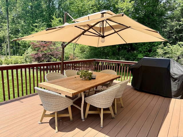 44 Fawn Hill Rd, Shelton, CT 06484 - deck featuring outdoor dining area, area for grilling, and a yard