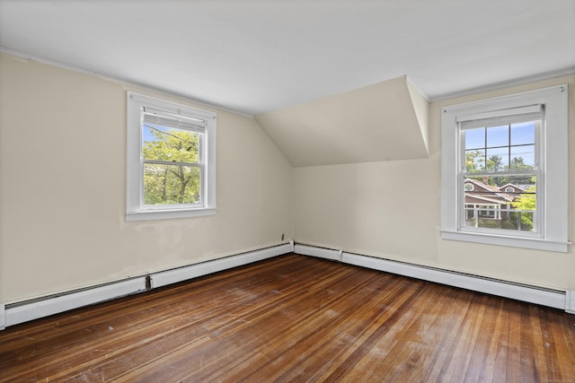 136 Bloomfield Ave, Windsor, CT 06095 - additional living space featuring baseboard heating, lofted ceiling, and wood-type flooring