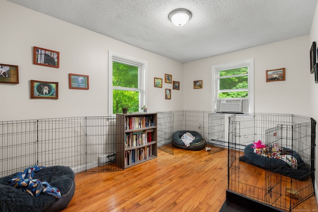 65 Norwich Westerly Rd, North Stonington, CT 06359 - misc room with wood finished floors, plenty of natural light, cooling unit, and a textured ceiling