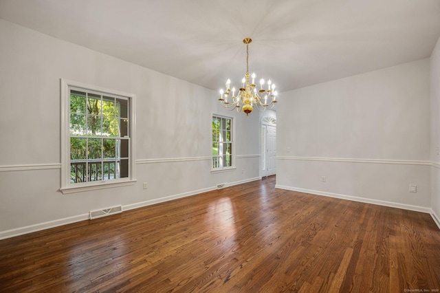 12B Hickory Dr, Greenwich, CT 06831 - unfurnished room featuring a chandelier and wood finished floors