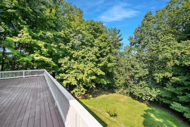 12B Hickory Dr, Greenwich, CT 06831 - wooden deck featuring a lawn