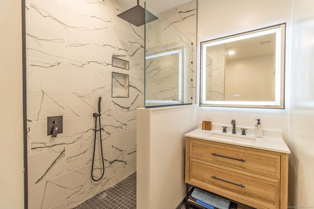 376 Rte 165, Preston, CT 06365 - bathroom featuring a marble finish shower and vanity