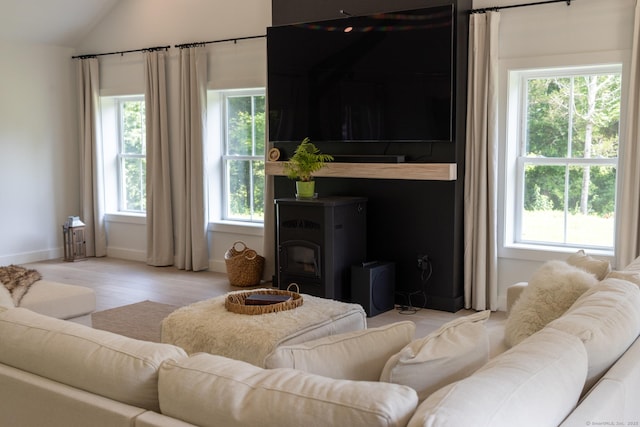 376 Rte 165, Preston, CT 06365 - living room with vaulted ceiling and light wood finished floors