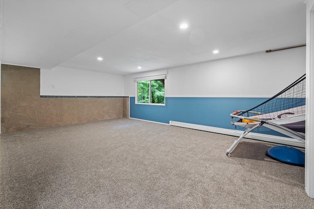 96 Pine Mountain Rd, Ridgefield, CT 06877 - playroom with carpet, recessed lighting, and wainscoting