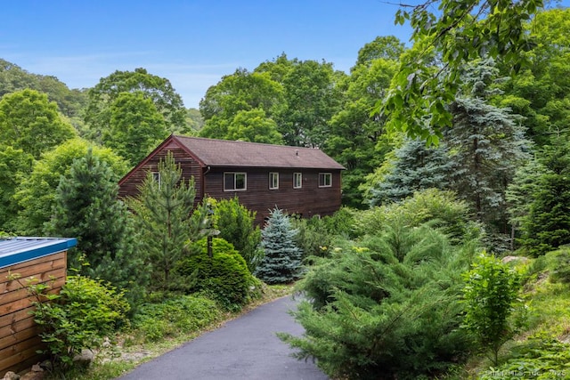 96 Pine Mountain Rd, Ridgefield, CT 06877 - view of property exterior featuring a forest view