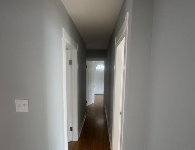 18 Pine St, Waterbury, CT 06710 - corridor with dark wood-style flooring and baseboards