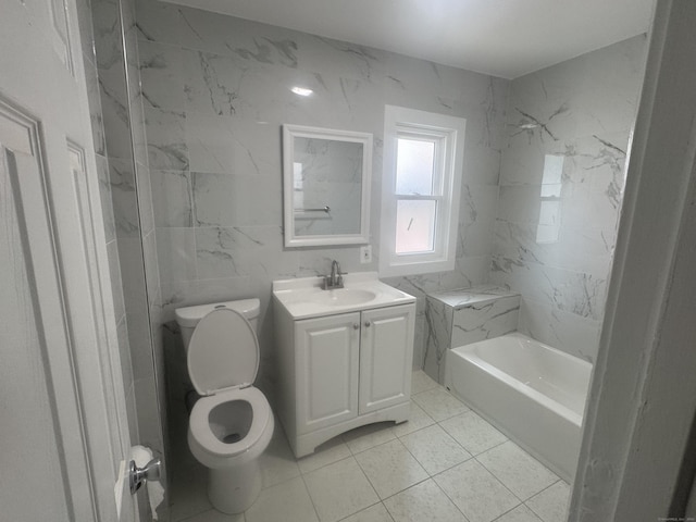 18 Pine St, Waterbury, CT 06710 - full bath with vanity, tile patterned floors, and tile walls