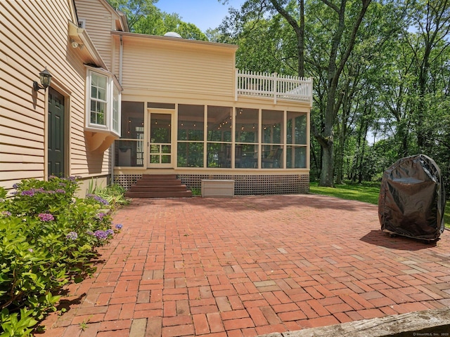 5 September Ln, Weston, CT 06883 - patio / terrace with a sunroom and grilling area