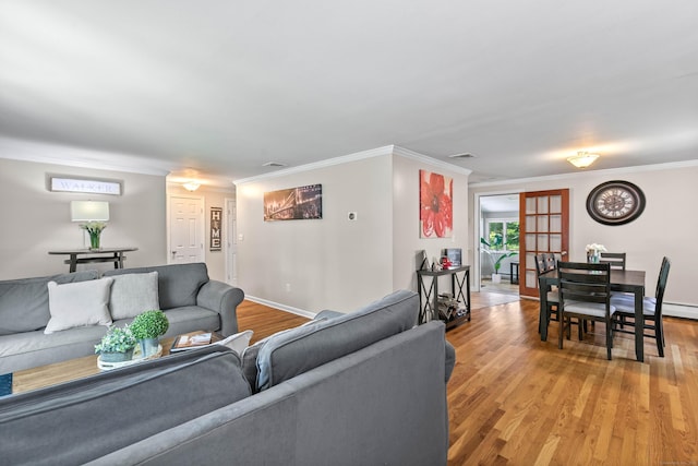 50 Carroll Rd, Hamden, CT 06517 - living room with ornamental molding and light wood finished floors
