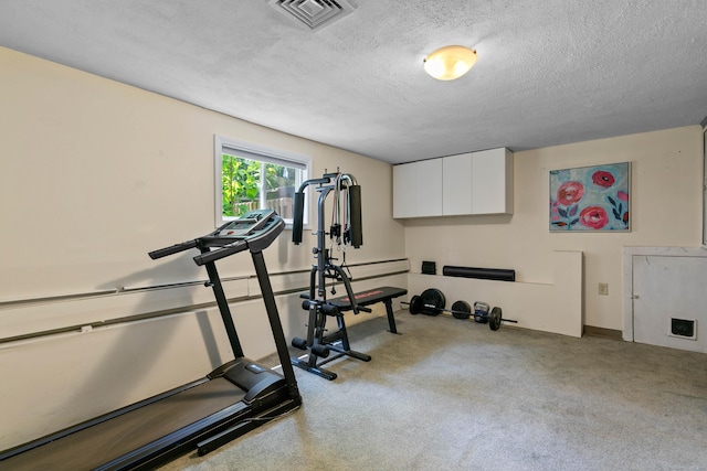 50 Carroll Rd, Hamden, CT 06517 - exercise area featuring a textured ceiling and carpet floors