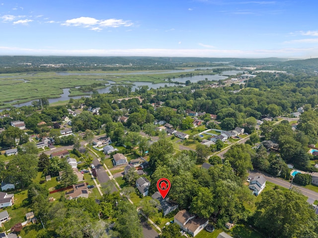 50 Carroll Rd, Hamden, CT 06517 - aerial view of property and surrounding area with a large body of water and nearby suburban area