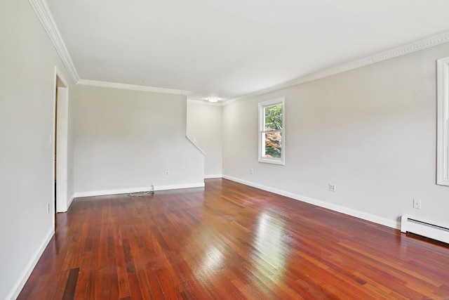 1198 New Haven Ave, Milford, CT 06460 - spare room featuring ornamental molding, wood finished floors, and a baseboard radiator