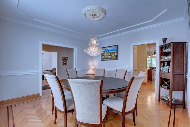 125 Waverly Dr, Newington, CT 06111 - dining room with a chandelier and crown molding