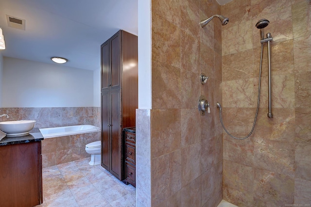 125 Waverly Dr, Newington, CT 06111 - full bath with a bath, tiled shower, and vanity