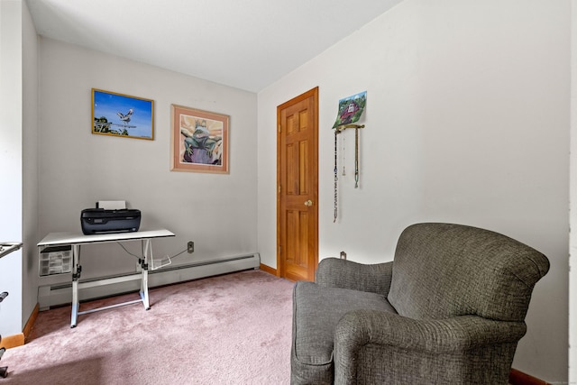115 Town Farm Rd, East Haddam, CT 06423 - office area with a baseboard heating unit and carpet flooring