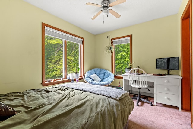 115 Town Farm Rd, East Haddam, CT 06423 - bedroom with carpet flooring, an office area, and ceiling fan