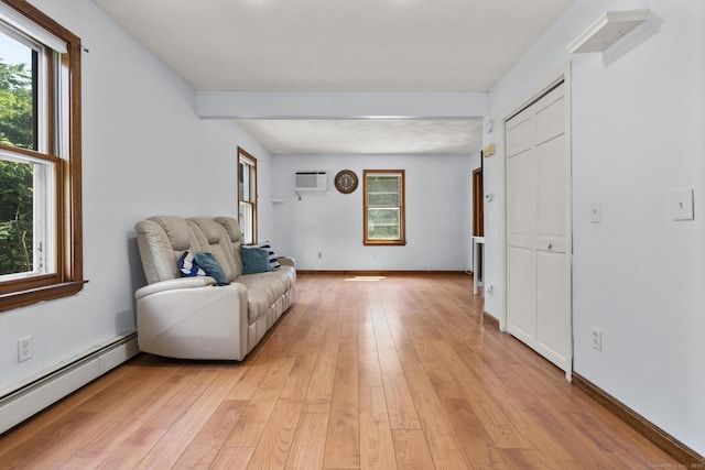 27 Homestead St, Manchester, CT 06042 - sitting room featuring a baseboard radiator, plenty of natural light, and light wood-style floors