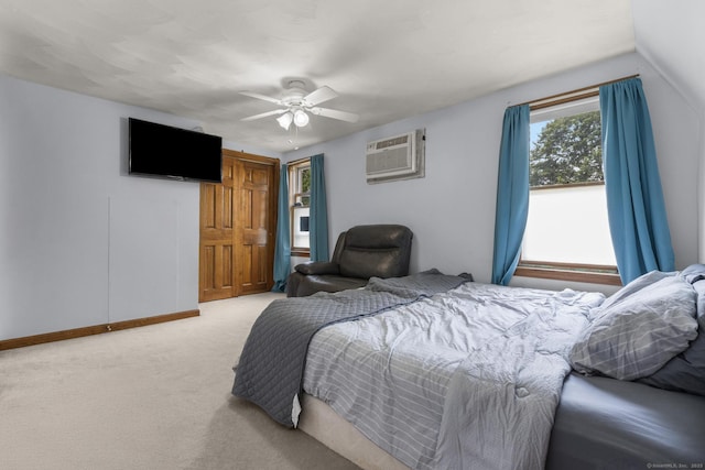 27 Homestead St, Manchester, CT 06042 - bedroom featuring an AC wall unit, light colored carpet, and a ceiling fan