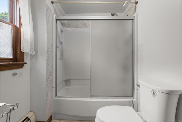 27 Homestead St, Manchester, CT 06042 - bathroom with shower / bath combination with glass door and baseboard heating