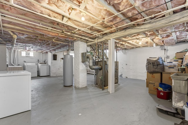 27 Homestead St, Manchester, CT 06042 - below grade area featuring gas water heater and separate washer and dryer