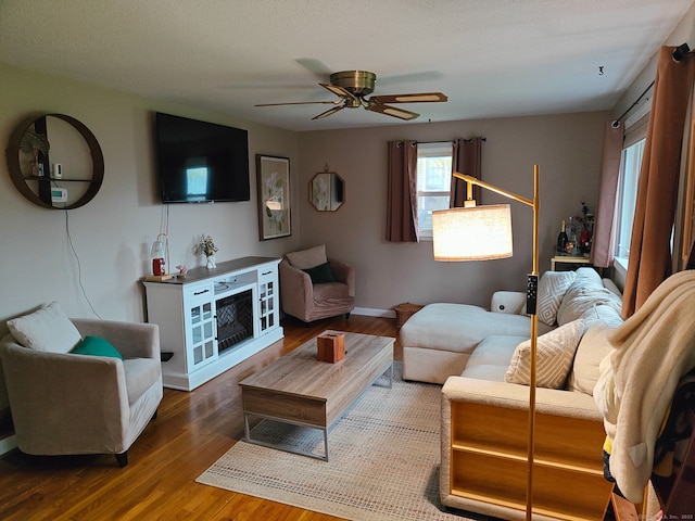 42 Meadowlark Rd, Enfield, CT 06082 - living room featuring a ceiling fan and wood finished floors