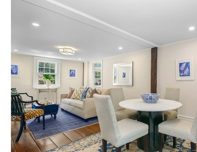 52 Wilton Rd E, Ridgefield, CT 06877 - dining area featuring wood finished floors and recessed lighting