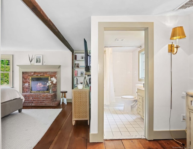 52 Wilton Rd E, Ridgefield, CT 06877 - hall featuring wood finished floors and beamed ceiling