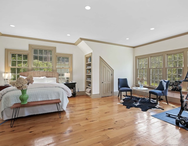 52 Wilton Rd E, Ridgefield, CT 06877 - bedroom with ornamental molding, light wood-style flooring, and recessed lighting