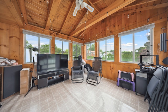 59 Litchfield Ln, Bristol, CT 06010 - sunroom / solarium with wooden ceiling, tile patterned floors, and wood walls
