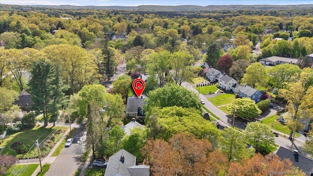 203 Ridgewood Ave, Hamden, CT 06517 - aerial view of property's location with a heavily wooded area