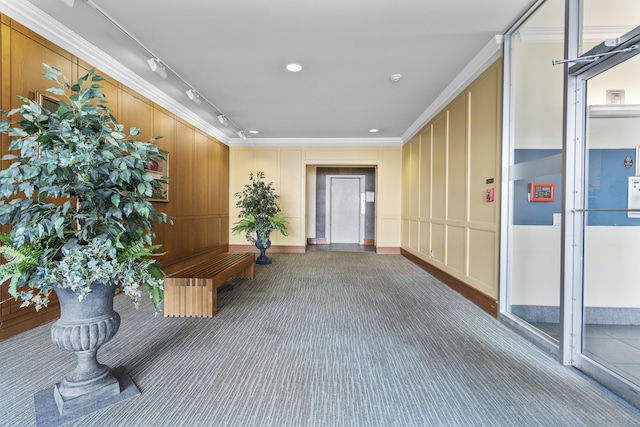 140 Grove St Unit 4F, Stamford, CT 06901 - common area with a decorative wall and ornamental molding