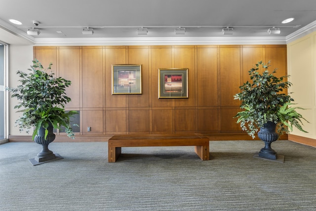 140 Grove St Unit 4F, Stamford, CT 06901 - community lobby with ornamental molding and a security system