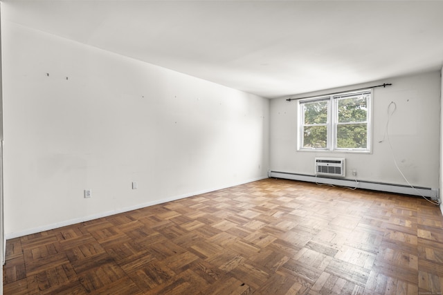 140 Grove St Unit 4F, Stamford, CT 06901 - unfurnished room with a baseboard heating unit and a wall mounted AC