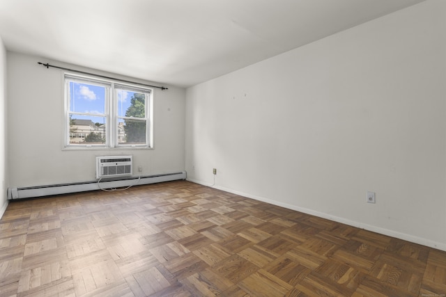 140 Grove St Unit 4F, Stamford, CT 06901 - unfurnished room featuring a wall unit AC and a baseboard radiator