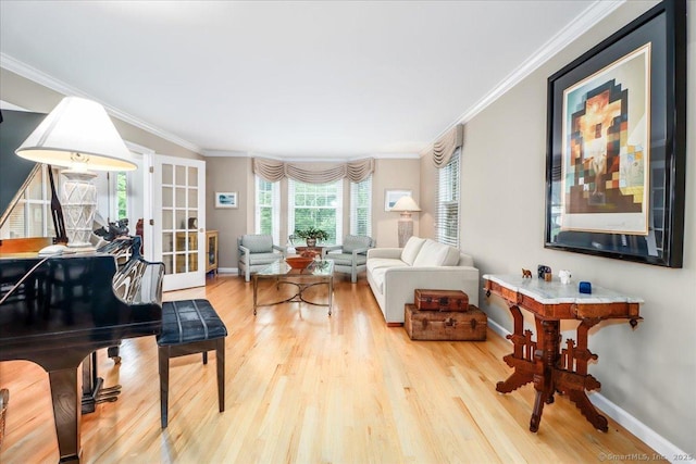 9 Maplewood Dr, Danbury, CT 06811 - living room with wood finished floors, crown molding, and french doors