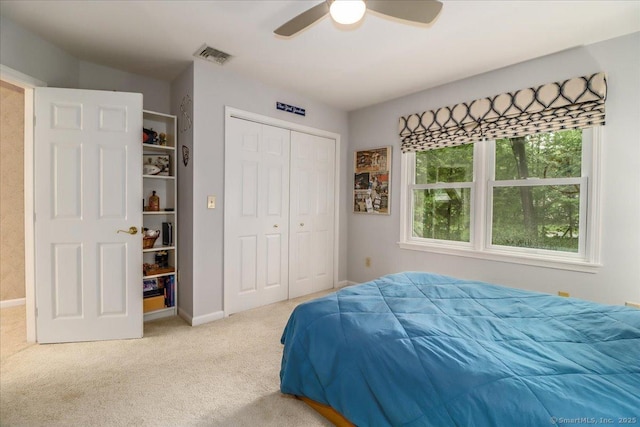 9 Maplewood Dr, Danbury, CT 06811 - bedroom with carpet flooring, a closet, and ceiling fan