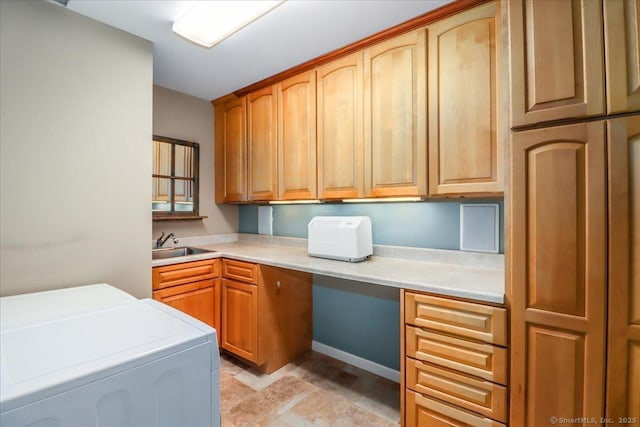 9 Maplewood Dr, Danbury, CT 06811 - kitchen with separate washer and dryer and light countertops