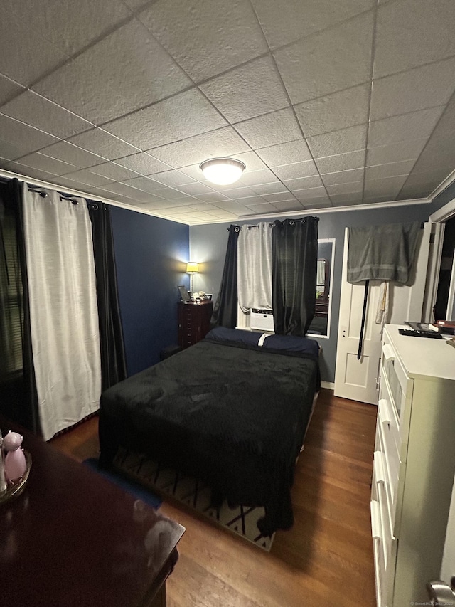 5 Sunnyslope Dr, Middletown, CT 06457 - bedroom featuring dark wood-style flooring and a drop ceiling