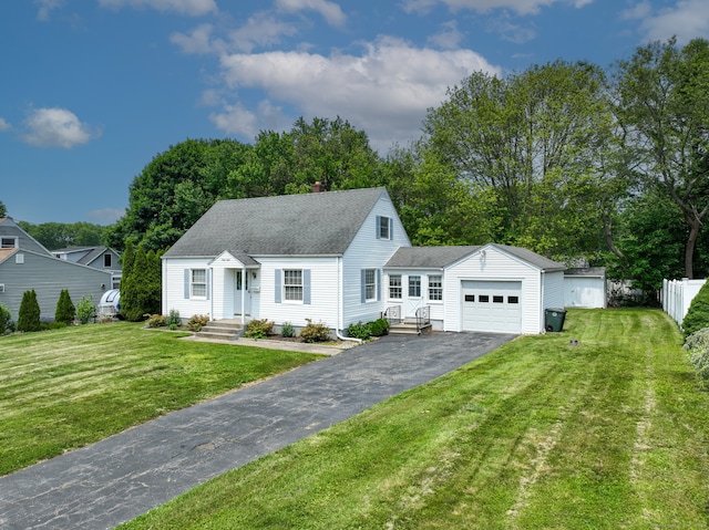 68 Canterbury Ln, Milford, CT 06460 - view of front of house with a garage, driveway, a shingled roof, and a chimney