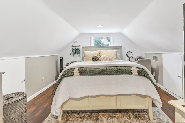 131 Long Hill Cross Rd, Shelton, CT 06484 - bedroom with dark wood-type flooring and lofted ceiling