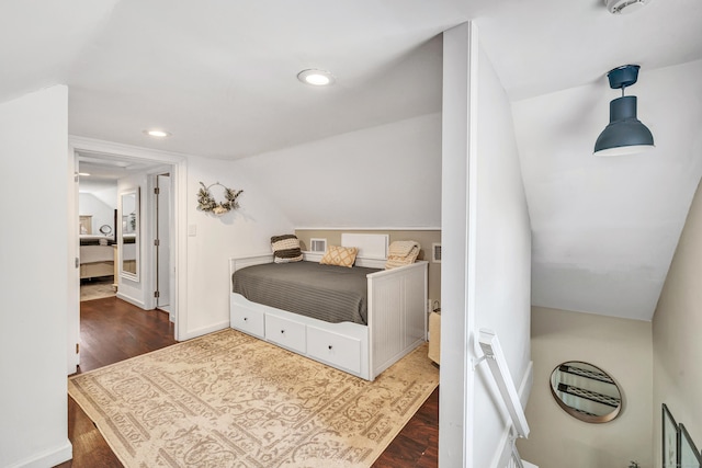 131 Long Hill Cross Rd, Shelton, CT 06484 - bedroom featuring wood finished floors, lofted ceiling, and recessed lighting