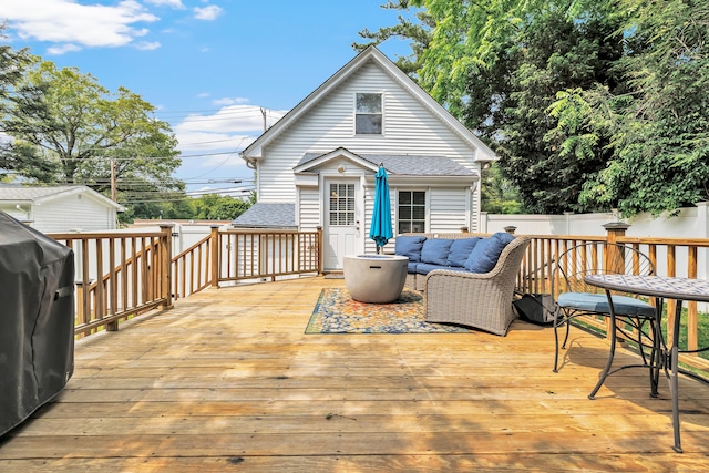 131 Long Hill Cross Rd, Shelton, CT 06484 - deck featuring outdoor lounge area and area for grilling